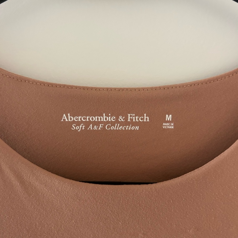 Abercrombie & Fitch Tan Bodysuit One Piece High Neck Sleeveless - Picture 2 of 3